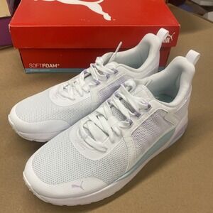 Puma Anzarun Running Shoes Women's‎ 9.5 White Glow Light Lavender 374255-22